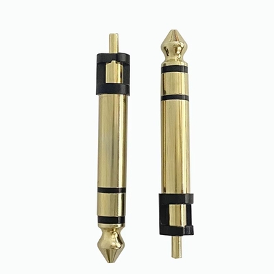 6.35mm stéréo plaqué or 3 pôles stéréo audio connecteur masculin microphone audio prise pour casque