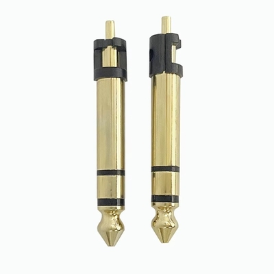 6.35mm stéréo plaqué or 3 pôles stéréo audio connecteur masculin microphone audio prise pour casque