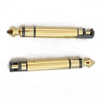 6.35mm mono 50L audio enduit en or avec fil pour casque