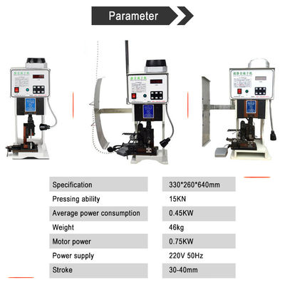 Machine de décapage semi-automatique de terminaux avec une capacité de pression de 15KN 220V 50Hz et une consommation d'énergie de 0,45KW