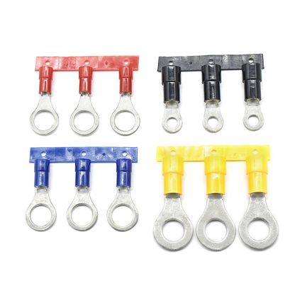 Bornes à anneau isolées à sertir en cuivre plat de type 22 AWG personnalisées par l'OEM