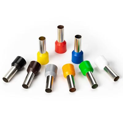 Ferrule de fil de cuivre en nylon isolé multicolore, borne à pinceau, borne tubulaire, raccords de câblage