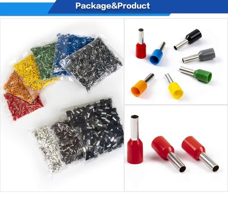 Ferrule de fil de cuivre en nylon isolé multicolore, borne à pinceau, borne tubulaire, raccords de câblage